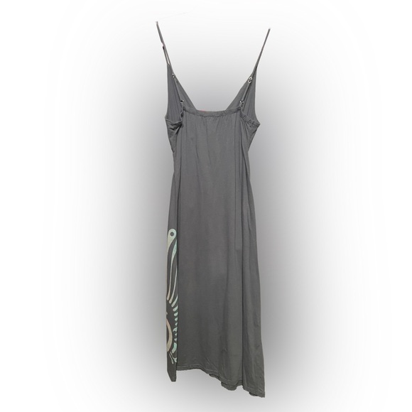 O’Neill blue with orange peacock pattern maxi dress, Size Medium - Picture 2 of 5